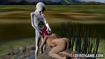 3D redhead sucks cock and gets fucked by an alien